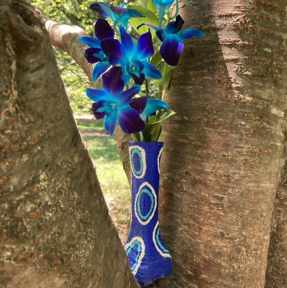 Handmade vintage blue Vase - Picture 3 of 5